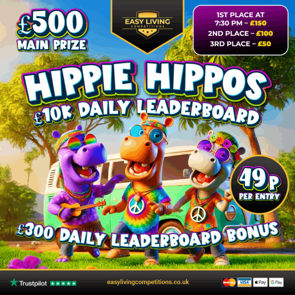 Hippie Hippos £10K Daily Leaderboard