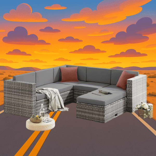 EVRE Monaco Rattan 6 Piece Garden Furniture Set or £450 Cash