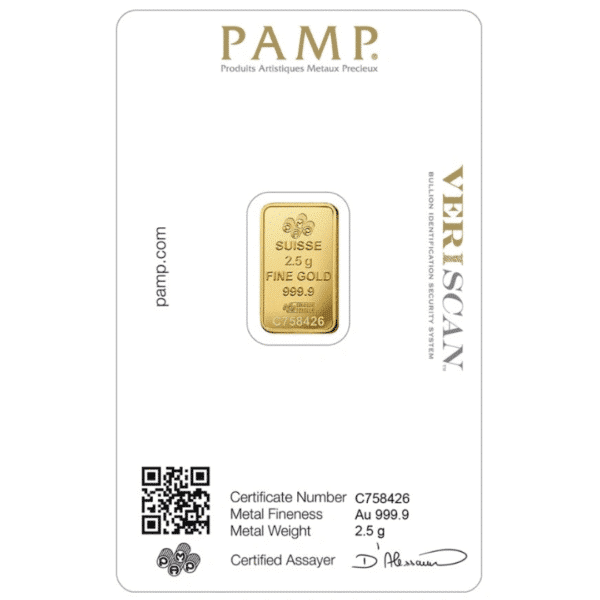 2.5g Gold Bar or £250 Cash